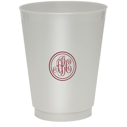 Petite Double Circle Monogram Colored Shatterproof Cups